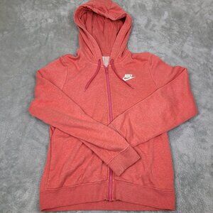 Women's Nike Hoodie Coral  Size XS Cotton‎ Rayon Polyester Blended Pullover